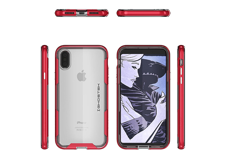 Ghostek Cloak 3 iPhone X Tough Case - Clear / Red